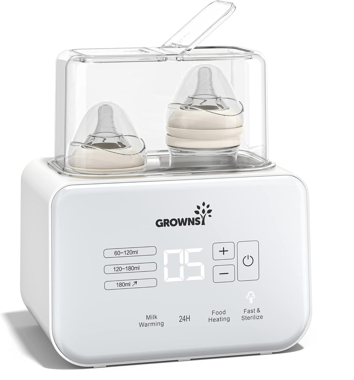 Grownsy - Multi Function Bottle Warmer for Breast Milk / Formula with Temp Timer Control