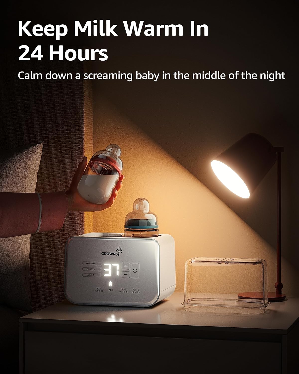 Grownsy - Multi Function Bottle Warmer for Breast Milk / Formula with Temp Timer Control