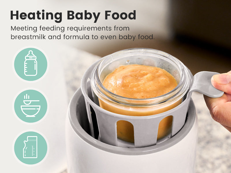 Grownsy 8-in-1 Bottle Warmer For Breast Milk & Formula-Temp Control & Sterilize-White