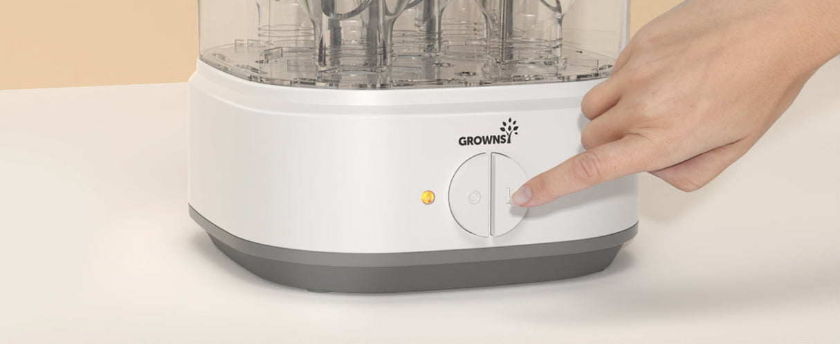 Grownsy - Electric Baby Bottle Sterilizer with Steam Function - Quick & Effective