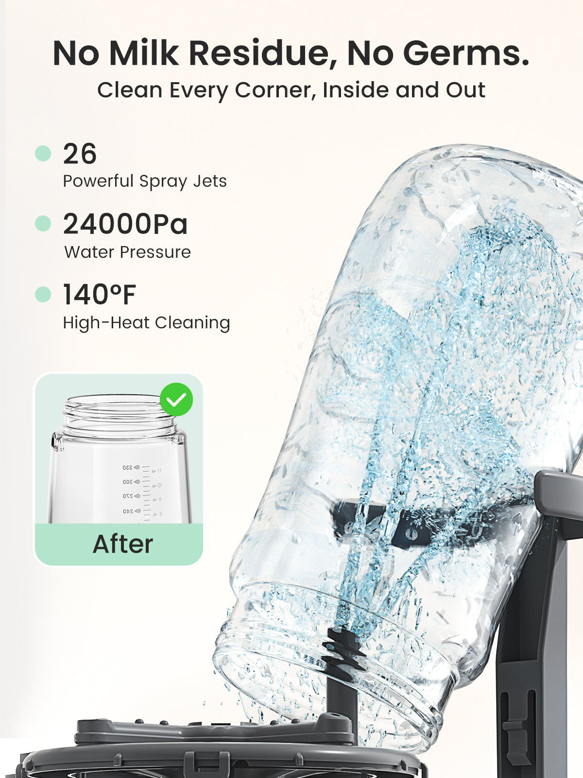 Grownsy - EaseClean Bottle Washer Pro | All-in-One Bottle Washer and Sterilizer and Dryer