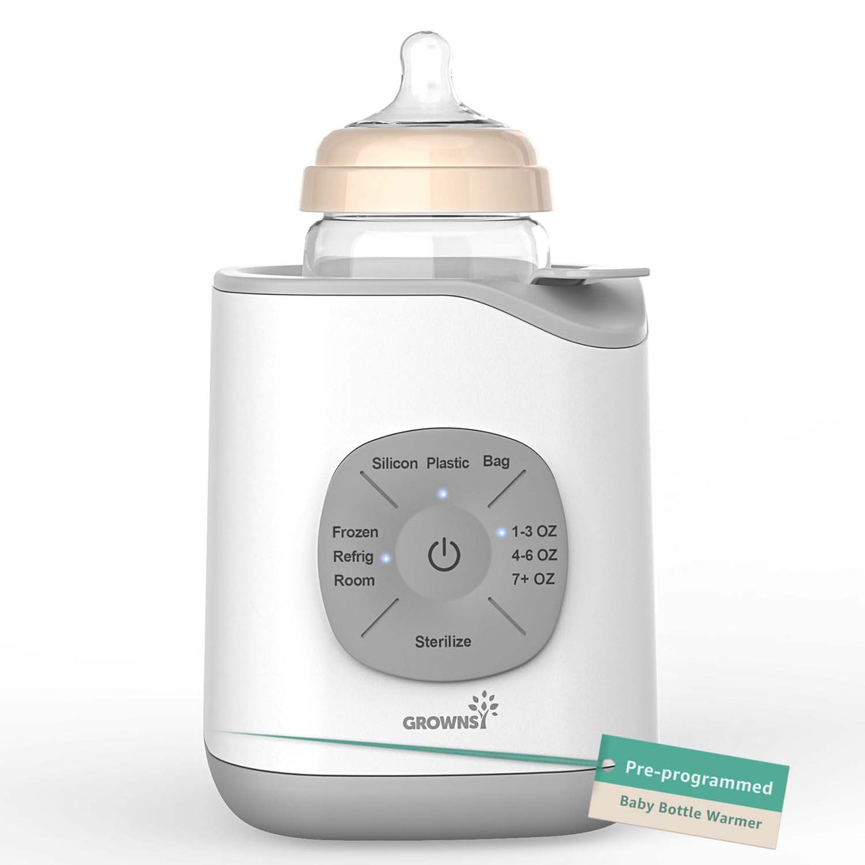 Grownsy - 10-in-1 Bottle Warmer for Breast Milk & Formula - Smart Temp Control
