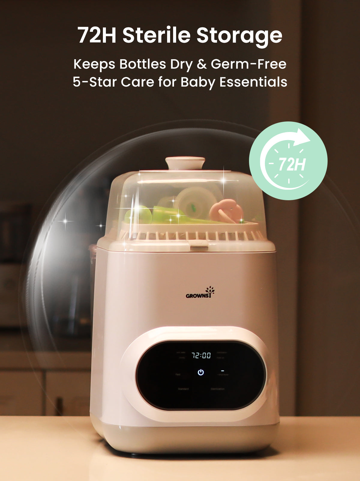 Grownsy - EaseClean Bottle Washer Pro | All-in-One Bottle Washer and Sterilizer and Dryer