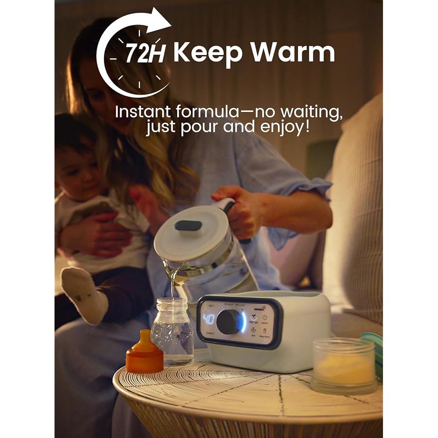 Grownsy - Baby Instant Warmer & Electric Kettle with LCD - Timer & Temp Control - 1.3L