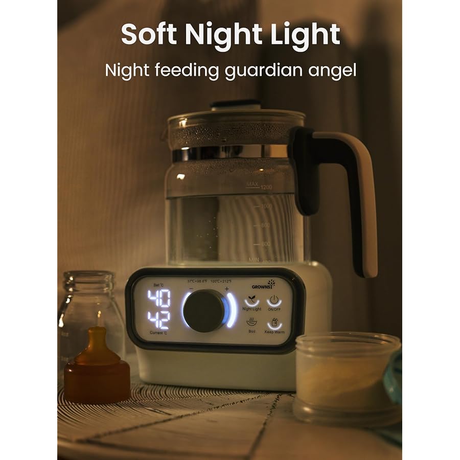 Grownsy - Baby Instant Warmer & Electric Kettle with LCD - Timer & Temp Control - 1.3L