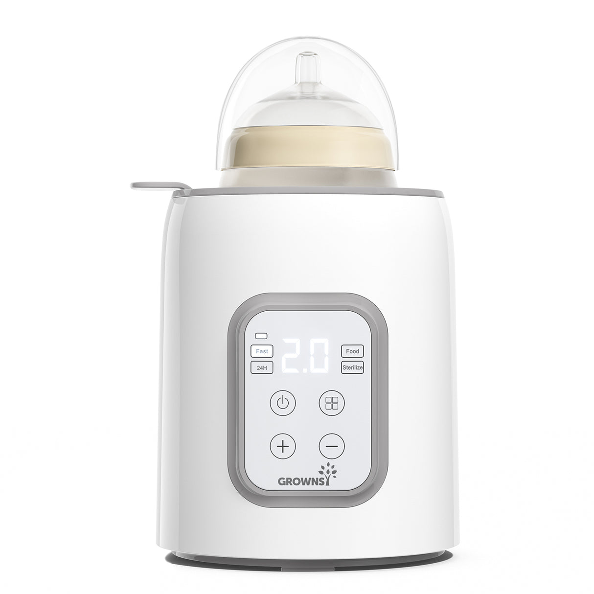 Grownsy 8-in-1 Bottle Warmer For Breast Milk & Formula-Temp Control & Sterilize-White