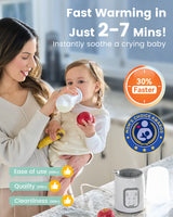 Grownsy 8-in-1 Bottle Warmer For Breast Milk & Formula-Temp Control & Sterilize-White