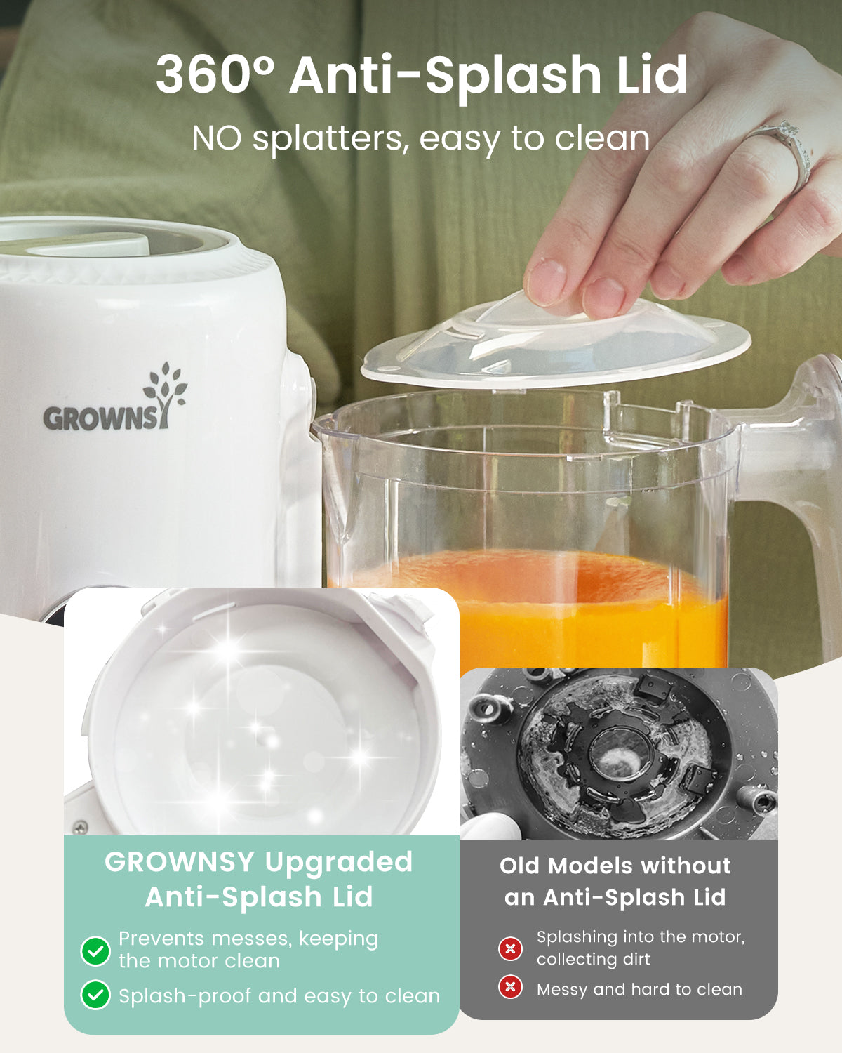 Grownsy Food Maker Steamer Blender - Auto Cooking Grinding and Sterilizing for Baby