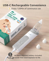 Grownsy - Baby Nasal Aspirator Electric with Automatic Cleaning - White