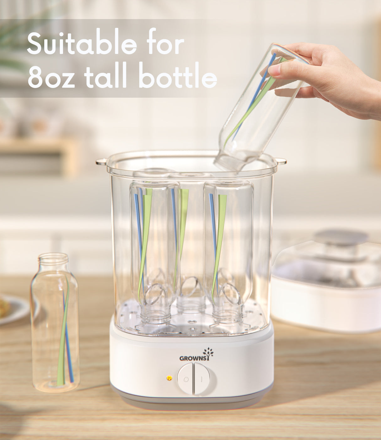 Grownsy - Electric Baby Bottle Sterilizer with Steam Function - Quick & Effective
